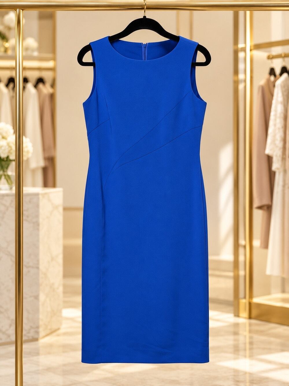 Crémieux Julia Royal Blue Sheath Dress NWT Size 4 Morocco Vacation Luxury Luxe